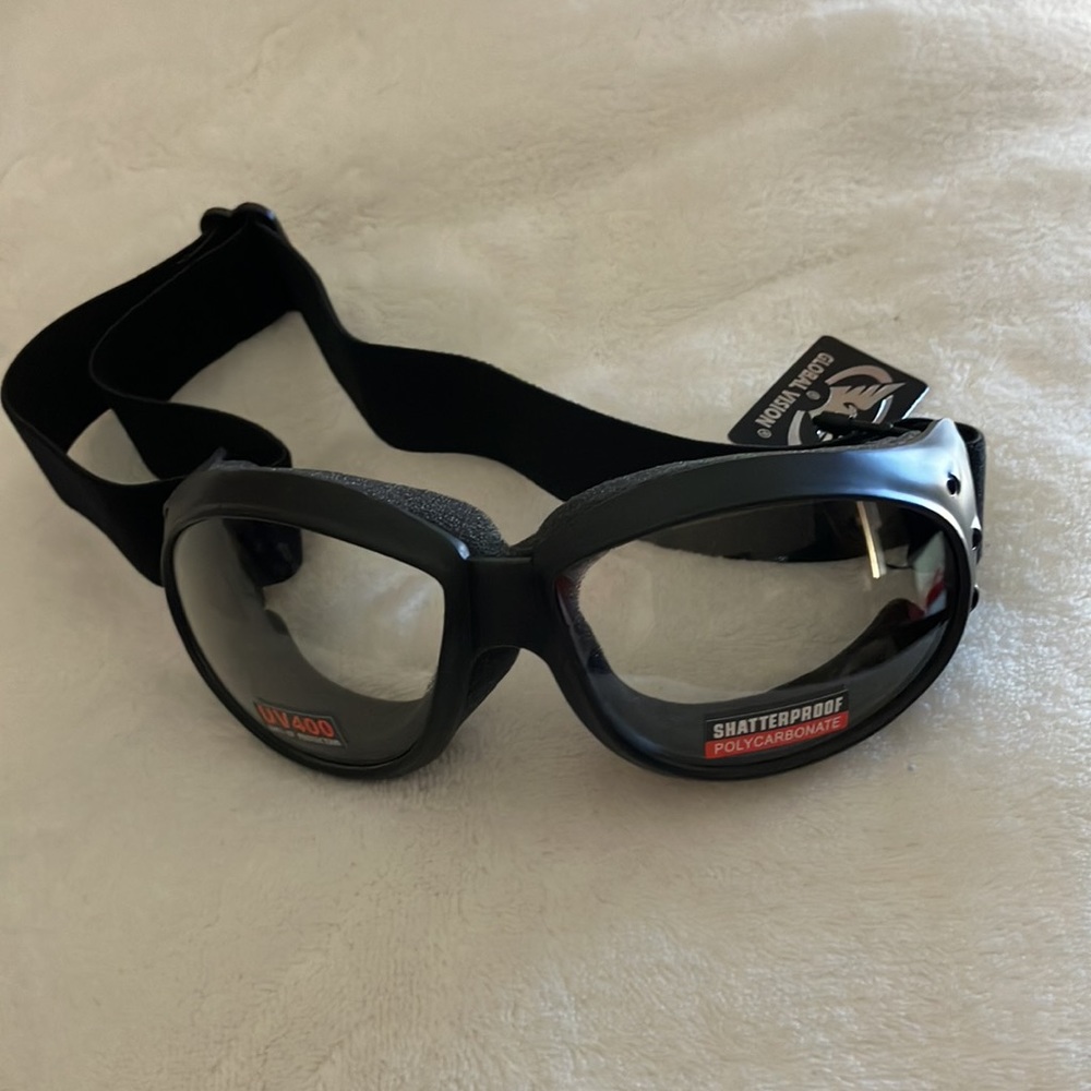 Global vision clear motorcycle goggles with UV protection